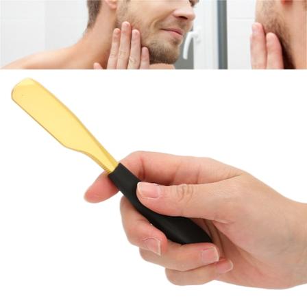 Vintage Straight Edge Barberbladholder med Trehåndtak Manuell Bladholder for Hår Salong Matt Gull