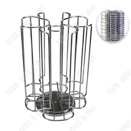 Rotativ kaffebehållare - TD - Kapseldispenser - Silver - Metall - Modern minimalistisk design