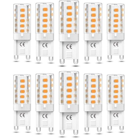 10 st G9 LED-lampa Dimbar 3W Varmvit 3000K G9 LED-lampor Halogen motsvarande 50W AC110/220V [Energiklass