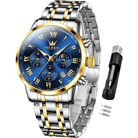 Herrklockor Kostym Kronograf Analog Kvarts Månfas Herr Luminösa Vattentäta Armbandsur