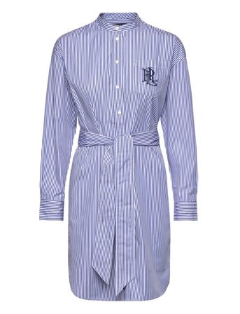Lauren Ralph Lauren | Striped Belted Broadcloth Shirtdress | 46