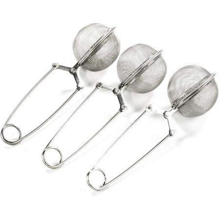 3 Pak Mesh Snap Ball Te-si med Håndtag til Løse Blade Te og Mulling Krydderier Rustfrit Stål Te Infuser Te Filter