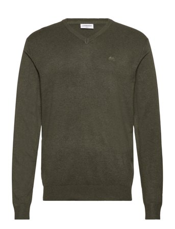 Ecovero V-Neck L/S Knit Khaki Lindbergh