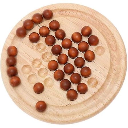 Tre Solitaire Brettspill Solitaire Sjakk Treperle Utfordring Reise Brettspill Morsomt Hjernepuslespill Passer Fritid Fest Spill (14x14cm)