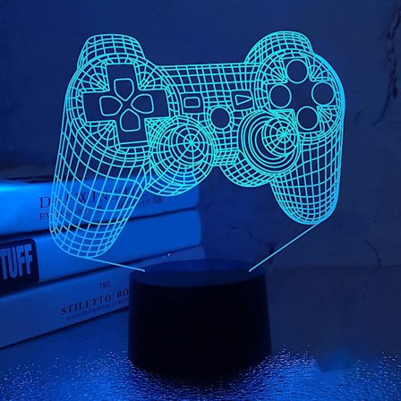 Ps4 /ps5 / Ps3 Gamepad Controller 3d Nattlampa 16 Färgförändrande Skrivbordslampor Gamer Rum Decor Led Set Up Ljus För Playstation4 Mörk Röd