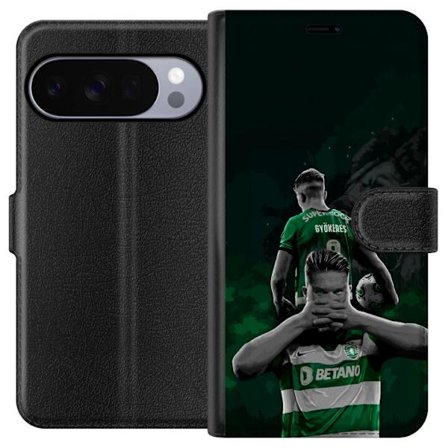 Kompatibelt Lommeboketui til Google Pixel 10 Pro Neonmotiv med teksten "Gaming is in my DNA" på en blå og rød murvegg med en lysende DNA-spiral.