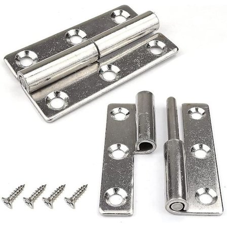 4 stk. Løftehængsler til Døre, 2,5" Heavy Duty Aftagelige 304 Rustfrit Stål Dørhængsler til Indvendige og Udvendige Døre Højre Håndet