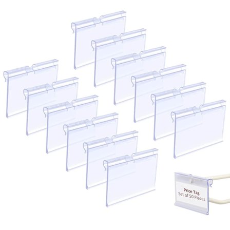 Plastik Etiket Holdere, 50 stk. 60x42mm Gennemsigtige Pvc Hylde Etiket Holdere, Pris Etiketter Til Supermarked Indkøbscenter