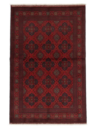 Hand Knotted Afghan Khal Mohammadi Rug 130X199 Wool Black/Dark Red Small