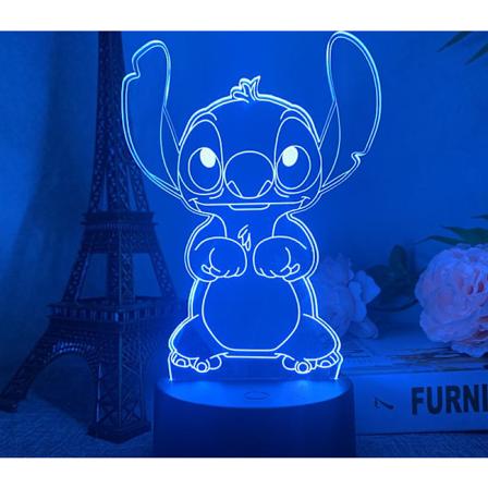 3D-ommeltu luova lahja kaukos timell kosketusv rillinen USB-p yt lamppu Stitch 3 USB musta kosketuskaukos din 16 v ri