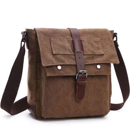 Herre Canvas Crossbody Bag (Coffee) Messenger Bag Canvas Bag Skulder