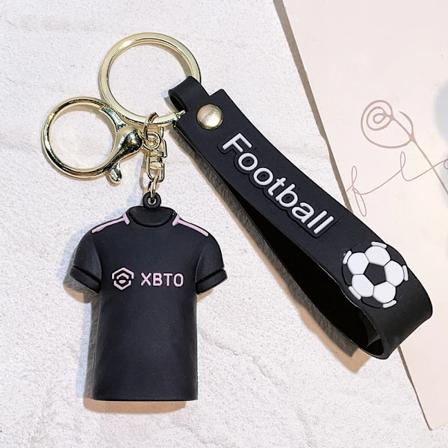 Fotbollsstjärna Nyckelring Messi Jersey Modell Figur Souvenir Väska Hängande Prydnad Nyckel Tillbehör Barn Leksak Födelsedagspresent Black