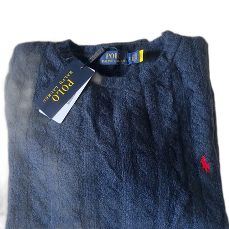 Marinblå stickad tröja Polo Ralph Lauren