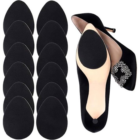 Halkskyddande Sula Självhäftande Sulskydd, Högklackat Halkskydd, Anti-Sula, Halkskyddande Botten, Halkskydd, Innersulor för Damskor Svart - 6 Par