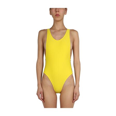 Chiara Ferragni Collection, Logomania Band One Piece Swimsuit Żółty, Kobieta, Rozmiar: M