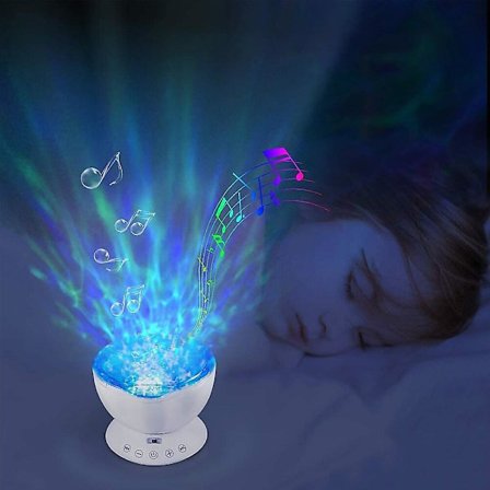 Ocean Wave Projektor Havfrue Dekoration Natlampe 7 Farver
