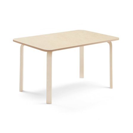 Bord ELTON, 1200x700x640 mm, birk, lyddæmpende linoleum, beige
