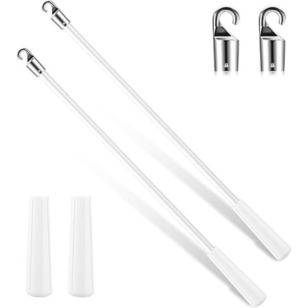 12 tuuman 2-osainen valkoinen lasikuituinen sälekaihdin sauva pystysuorat sälekaihtimet vaihtosauva koukulla ja kahvalla ikkunanavaajan 