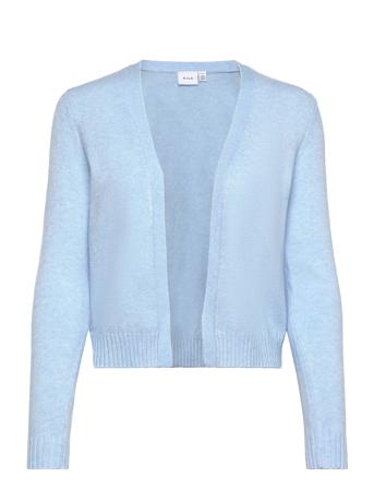 Viril Short L/S Knit Cardigan-Noos Strikkegenser Cardigan Blå Vila*Betinget Tilbud