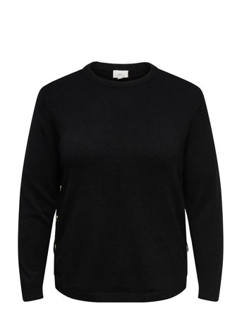 Carmargaretha Ls Button Pullover Knt Black ONLY Carmakoma