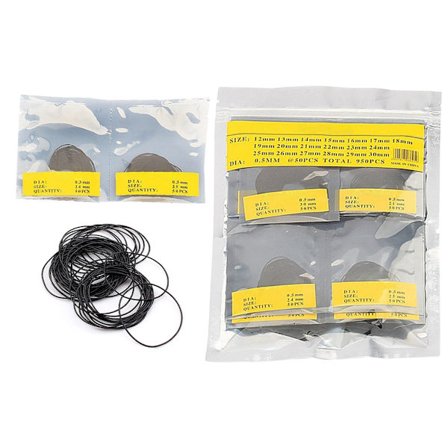 950 stk. O-ring urkasse pakning gummitætningsbrikker sæt erstatning 12-30 mm 0,5 mm