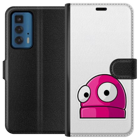 Kompatibel Tegnebogsetui til Motorola Motorola Edge 20 Pro Rosa tegneseriefigur med store øjne i legende og humoristisk stil