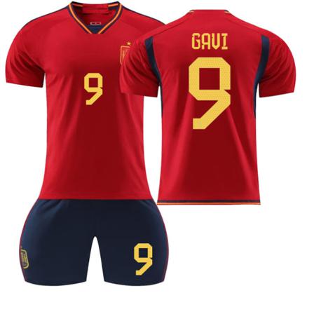 2022 Qatar World Cup Spanien Hemma Fotbollströjor Set 26