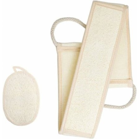 2-pack naturliga luffasvampar för bad, rygg, hud, F