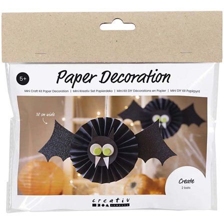 Creativ Company Mini kit de bricolage Décoration en papier Chauves-souris (5 ans+)