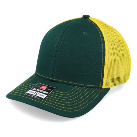 Richardson - Grön trucker Keps - 112 Split Dark Green/Yellow Trucker @ Hatstore