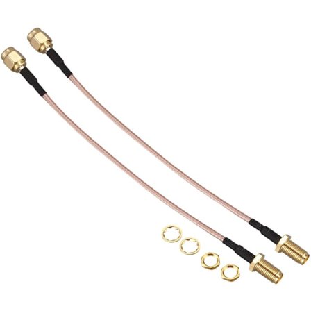 2X Antennikaapeli SMA - SMA Uros F/M Liitäntäkaapeli Adapteri tai + Musta