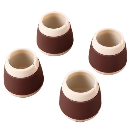 Runde brune silikone stolebensbeskyttere ridsefri skridsikre møbelbeskyttere