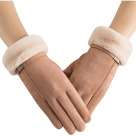 Naisten talvihanskat lämpimät fleecevuoratut joustavat paksut hanskat T