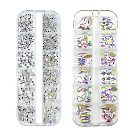 Kristall Rhinestones platta bak 3d stenar för nageldekoration hantverk