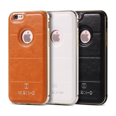 iPhone 6/6S plus -Stilrent Läderskal Alu-ram UTFÖRSÄLJNING!