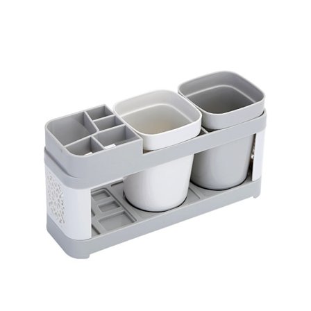 Elektrisk tandbørsteholder opbevaringsstativ (inkluderet 2 kopper)