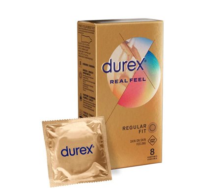 Durex Kondomer Real Feel Latex-fri 8 stk., Mænd, Prævention, Kondomer
