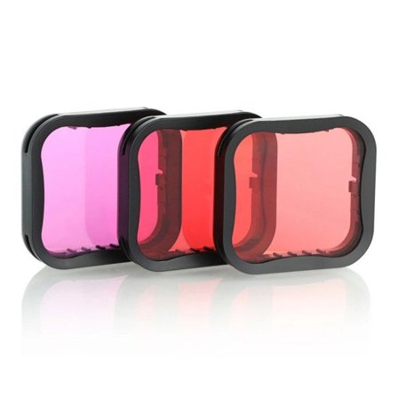3-pack Dive Filter for GoPro Hero 5 6 7 Svart Super Suit Vattenproof Dive Housing Red Filter + Light Red + Magenta Filter