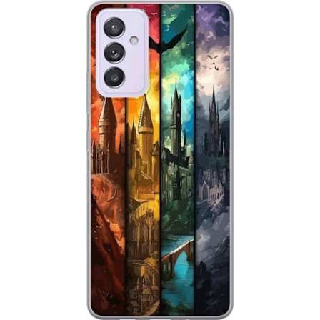 Kompatibel Mobilcover til Samsung Samsung Galaxy A82 5G Fire magiske slotte i forskellige elementfarver, episk fantasykunst med ild vand luft og mørk