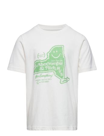 Kids Boys Graphics T-shirts Short-sleeved Hvit Abercrombie & Fitch*Betinget Tilbud