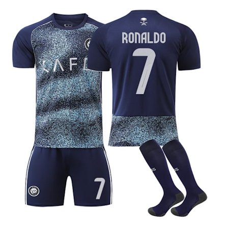 25-26 Al-Nassr FC Vieras pelipaita NO.7 RONALDO Setit Lapset Aikuiset Jalkapallovarusteet Sukkien kanssa