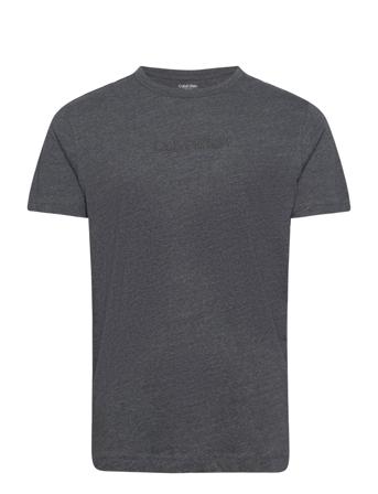 S/S Crew Neck Tops T-Kortærmet Skjorte Grey Calvin Klein