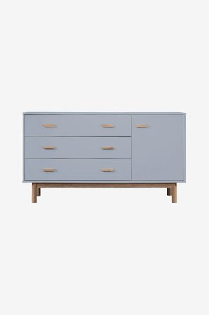 Loft24 - Sideboard 1 ovi 3 laatikkoa Melanie - Harmaa - Lipastot - - Homeroom