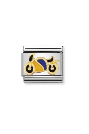 Sports 18k Gold motorbike Yellow&blue