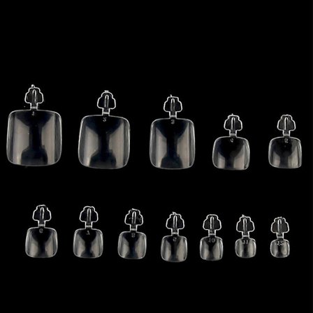 Påsætnings tånegle falske negle til tå firkantede falske tånegle kunstige tånegle