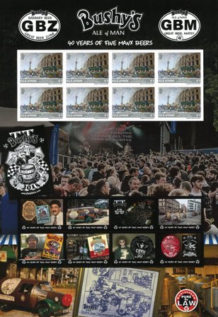 Isle of Man - Bushy ́s 40 års jubilæum - Postfrisk miniark