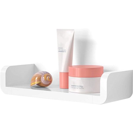 Flytande Vägg Hylla Vit Dekorativ Ingen Borrning Inget Lim för Badrum Kök Kontor Vardagsrum Sovrum 33 cm