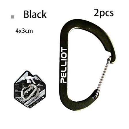 1/2stk Outdoor Camping Nøkkelring D-Ring Nøkkelring SVART 4X3CM2STK