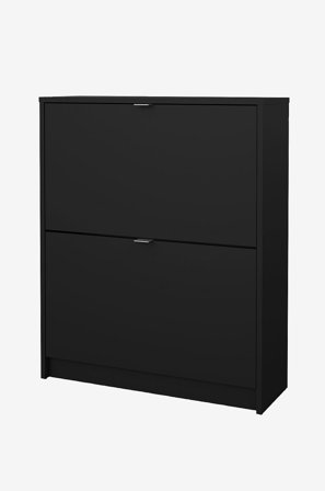 Tvilum - Sko Skoskab m. 2 vippedøre og 2 lag - Pakke - Sort - Skoskabe - Fra Homeroom