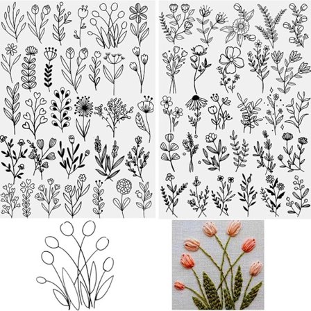 2 st Stickade Broderipapper Handsy Stabilisator D D D